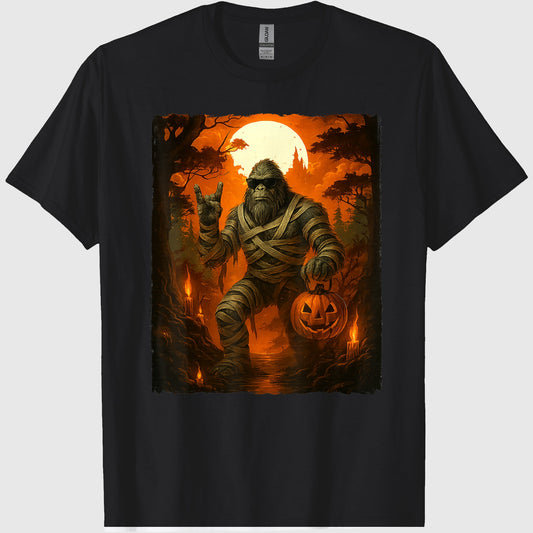 Funny Jack O Lantern Mummy Bigfoot Halloween Costumes Mens T-Shirt