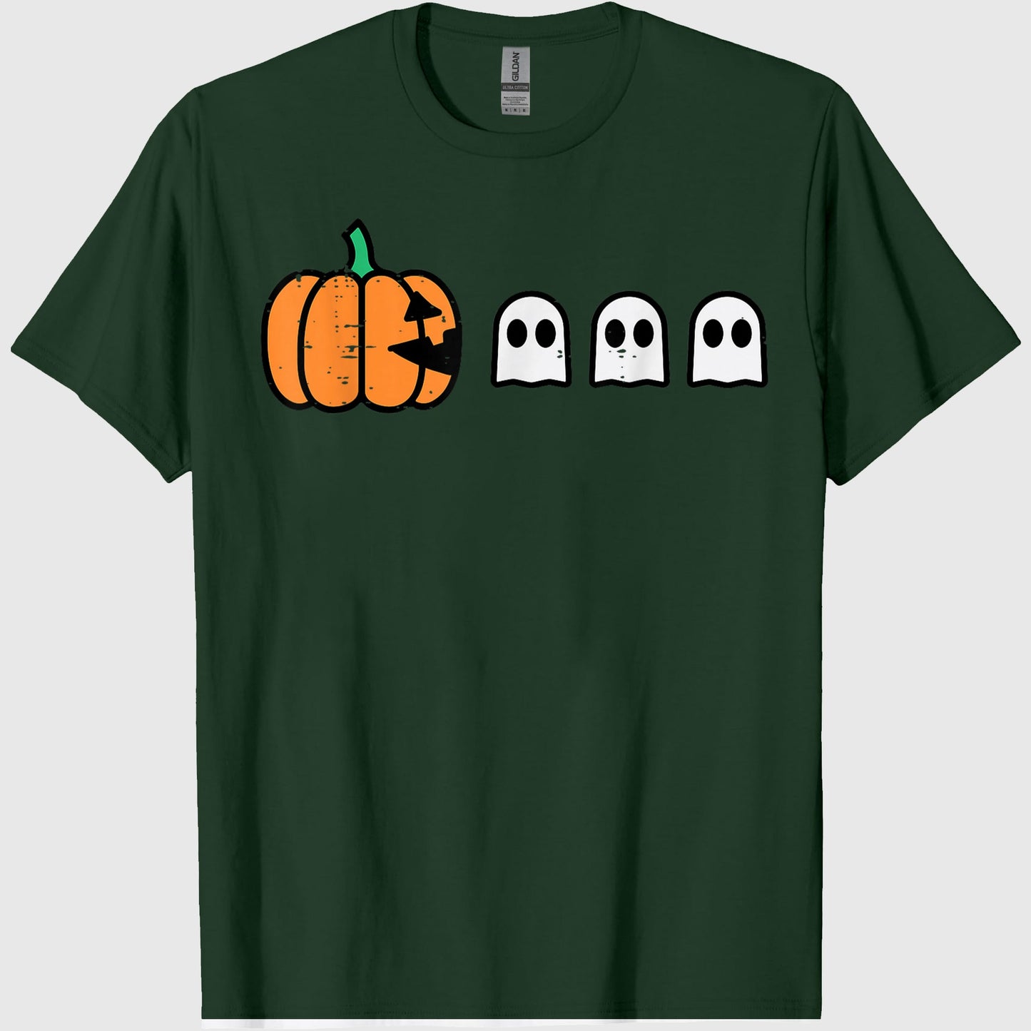Halloween Gamer Pumpkin Eating Ghost Costume Men Boys Kids T-Shirt