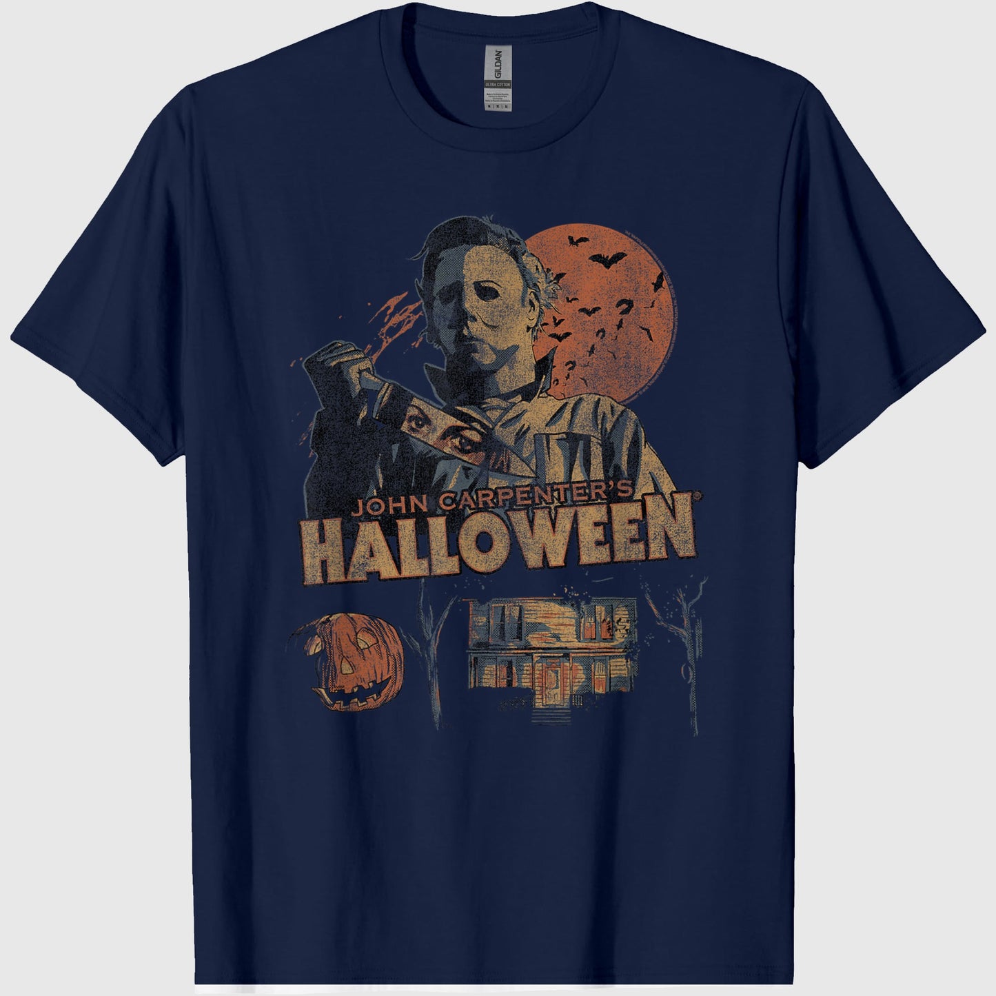 Halloween Vintage Fall Inspired Collage Retro Horror Movie T-Shirt