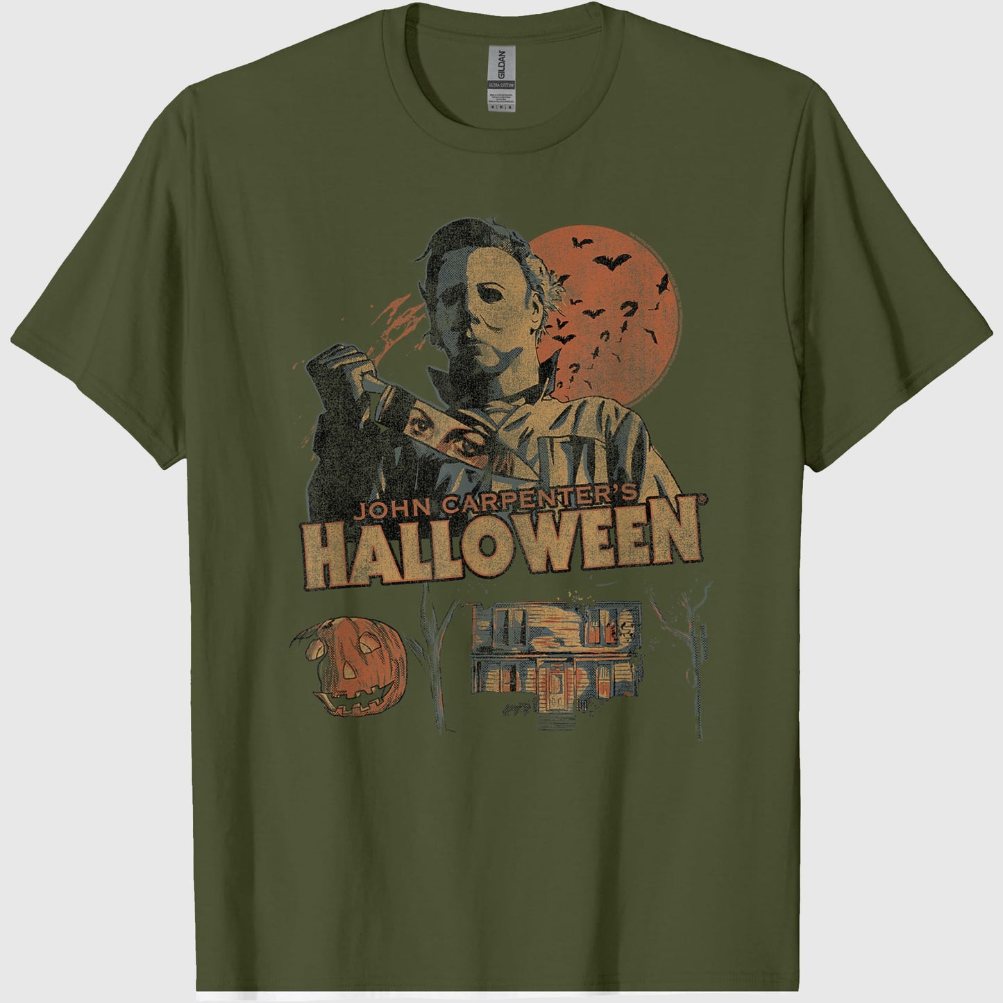 Halloween Vintage Fall Inspired Collage Retro Horror Movie T-Shirt