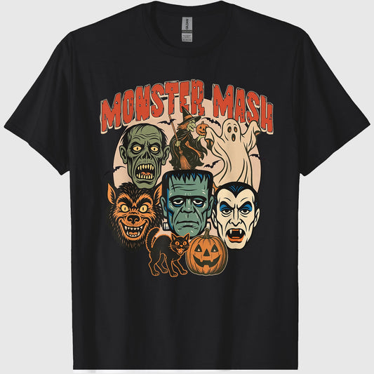 Retro Funny Monster Mash Ghost Witchy Vampire Halloween T-Shirt